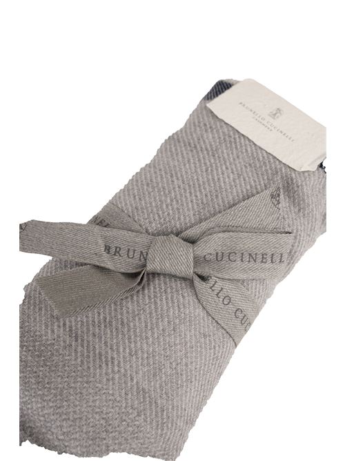 Sciarpa in lana e cashmere Grigio BRUNELLO CUCINELLI | MSC665ORCH028